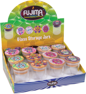 Sugar Skull Glass Stash Storage JAR 12CT