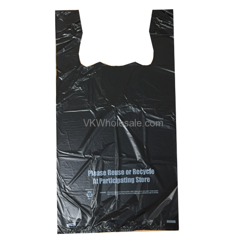 Black 1/6 Heavy Duty T-Shirt Shopping Bags Wholesale, T-Shirt ...