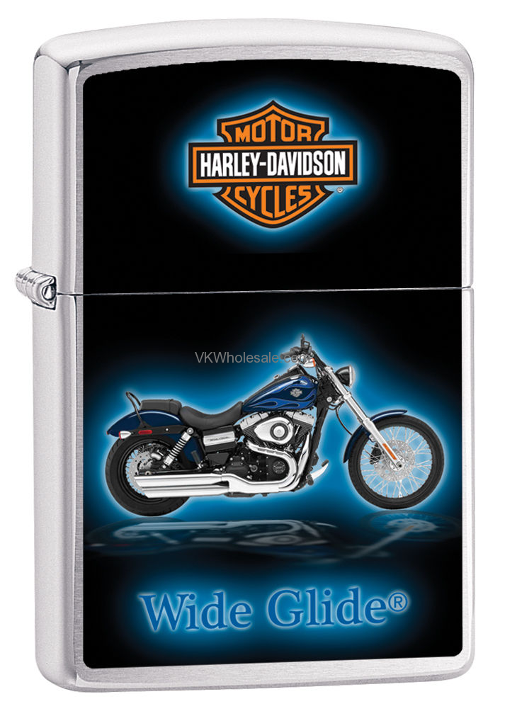 Zippo Classic Harley Davidson Wide Glide Brushed Chrome Z651 Wholesale