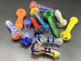 3'' - 4'' Spoons Glass Pipes Heavy Duty Assorted 25 PC Combo Offer