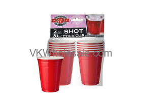 2oz Shot GLASSES Red 20CT PK