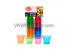 2oz Shot GLASSES Neon 24CT PK