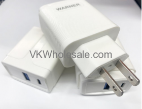 Wall Charger USB & Type C by Warner Wireless 12 PC