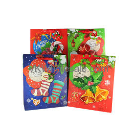 CHRISTMAS Gift Bags Glitter Large 12 PC