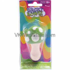 3.5'' Green Mushroom Ceramic Pipe - Wacky Bowlz