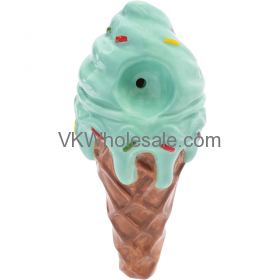 3.5'' Mint Green Ice Cream Ceramic PIPE - Wacky Bowlz