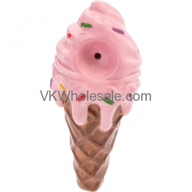 3.5'' Pink Ice Cream Ceramic PIPE - Wacky Bowlz