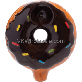 3.5'' Chocolate Donut Ceramic PIPE - Wacky Bowlz