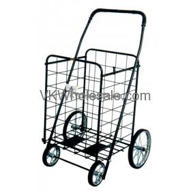 Large Shopping Cart Folding with Wheels 4 CT - Black