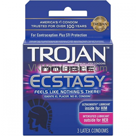 TROJAN Double Ecstasy Lubricated Condoms - 6 pk, 3 CT each