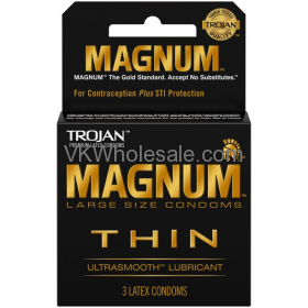 TROJAN MAGNUM Thin Lubricated CONDOMS - 6 pk, 3 Ct each