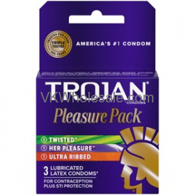 TROJAN Pleasure Pack Lubricated Condoms - 6 pk, 3 CT each