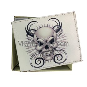 Skull White LEATHER WALLET