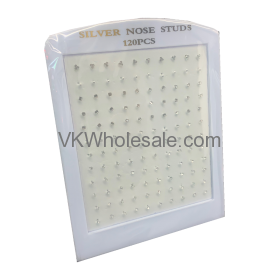 Silver Nose Studs Display 120PCS