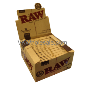 RAW Classic Rolling Papers 25 CT - Kingsize Slim + Tips