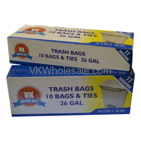 26 GAL Extra Strength Tall Kitchen Trash BAGS - 10 BAGS