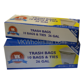 26 GAL Extra Strength Tall KITCHEN Trash Bags - 10 Bags