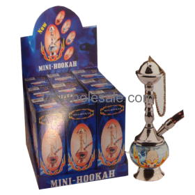 Asst Finish Flaming Skull Mini HOOKAH 7.5'' 9 CT