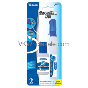 Metal Tip Correction PEN & Correction Fluid (2/Pack)