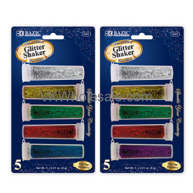 Primary Color GLITTER Shaker 6g / 0.10 Oz. 6 PC