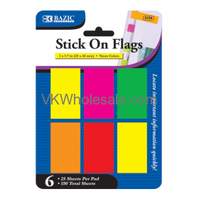 25 Ct. 1'' X 1.7'' Neon Color Standard FLAGs (6/Pack)