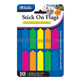 25 ct. 0.5'' x 1.7'' Neon Color Arrow FLAGs (10/Pack)