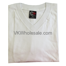 V Neck White Short Sleeves T-SHIRTS S-XL - 12 PK