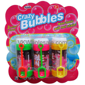 3PC 3.25''CRAZY-BUBBLES BOTTLES & LOOPS IN BLISTERED CARD