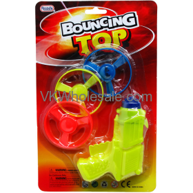 3PC 3'' FLYING SAUCERS WITH 5'' WIND-UP SHOOTER IN BLISTER CARD