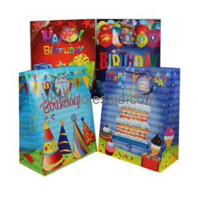 Happy Birthday Gift BAGS Glossy Jumbo 12 PC
