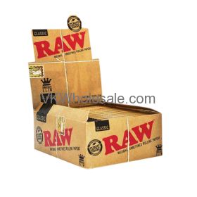 RAW Classic King Size Slim Rolling Paper 50 Booklet Display