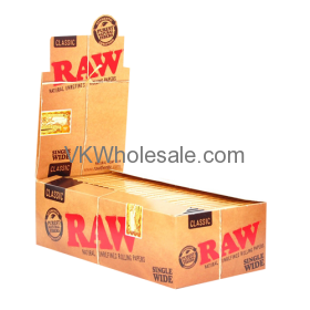 RAW Classic Single Wide Rolling Paper 50 Booklet Display