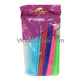9'' HAIR Comb Assorted Colors 12CT