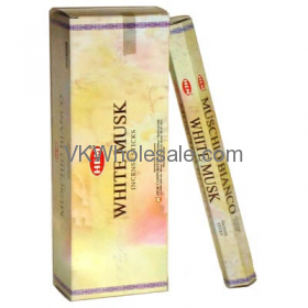 White MUSK Hem Incense - 20 STICK PACKS (6 pks /Box)