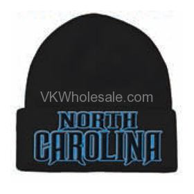 North Carolina Embroidered Winter Skull Hats 12 PC