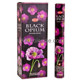 BLACK Opium Hem Incense - 20 STICK PACKS (6 pks /Box)