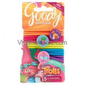 Goody Trolls Braided Ouchless Elastics W/Character Charms 15CT