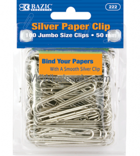 JUMBO (50 mm.) Silver Paper Clip (100/Pack)
