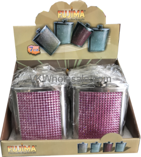 Assorted Flask for Liquor with Studs 7oz 8PC