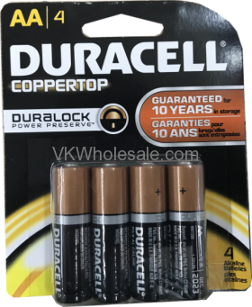 Duracell CopperTop AA-4 Pack Alkaline BATTERIES 14 Cards