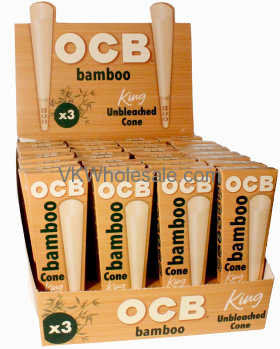 OCB Bamboo Pre-Rolled King Size Cones, 4.29 Inch / 109mm