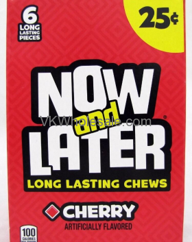 Now & Later CANDY Cherry 24/6 PCS Bars