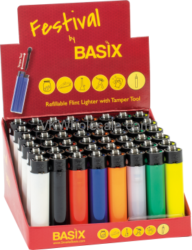 Festival Basix Assorted Solid Colors LIGHTERs 48PC