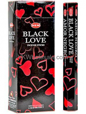 BLACK Love Hem Incense 20 Sticks/Pack 6 Packs/Box