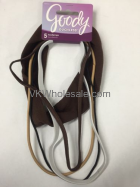 Goody Headbands Brown Ouchless Headwraps Assorted Thickness 5 CT