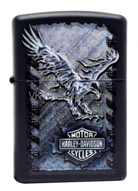 Zippo Harley Davidson Black Matte LIGHTER, Iron Eagle 28485