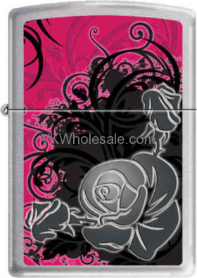 Zippo Classic Rose Brushed Chrome Windproof LIGHTER Z258