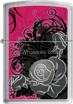 ZIPPO Classic Rose Brushed Chrome Windproof Lighter Z258