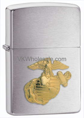 Zippo US Marine CorpS CreSt BruShed Chrome Lighter 280MAR