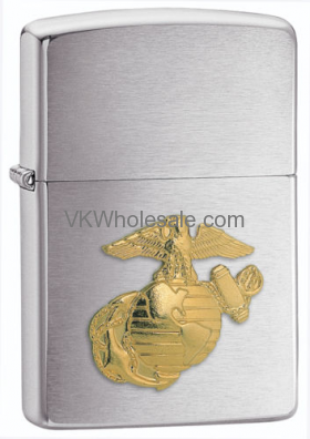 Zippo US Marine Corps Crest Brushed Chrome LIGHTER 280MAR